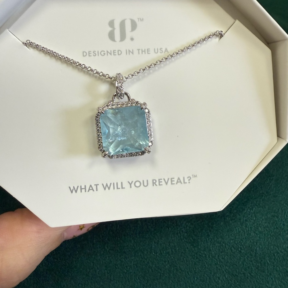 BP Silver plated Necklace with Blue Gemstone